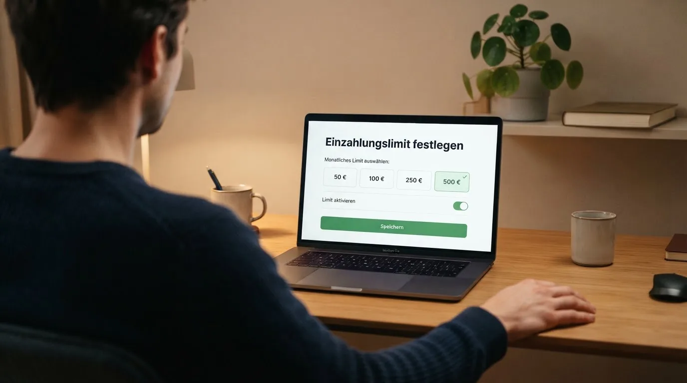 Bildschirmausschnitt eines Formulars zur Festlegung eines monatlichen Einzahlungslimits.
